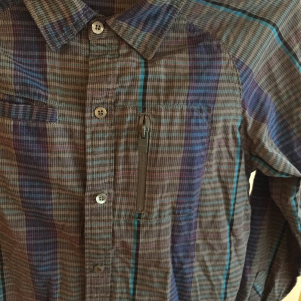 DKNY Modern Plaid button down - Picture 3 of 4